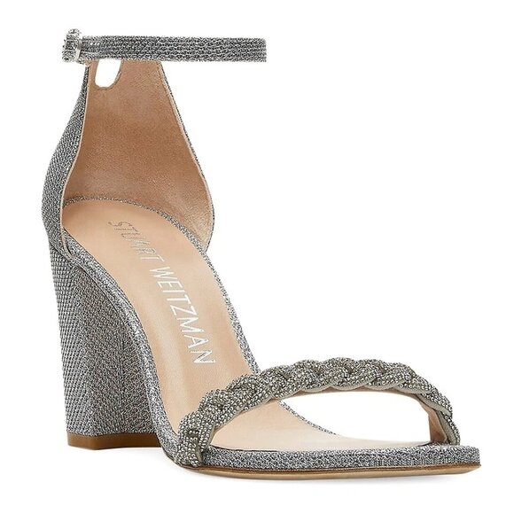 51AV1KBZ0tL._AC_SY300_QL30_.jpg $600 Stuart Weitzman Highshine Rhinestone Block Sandals Silver GLITTER 9.5 (TE8)